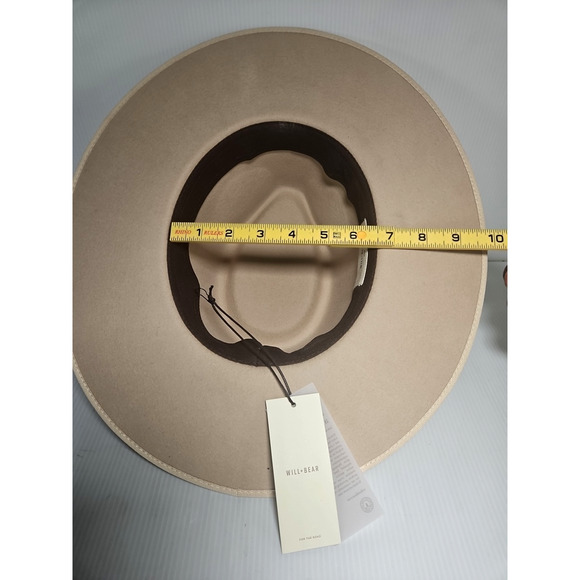 WILL + BEAR Wide Brim Fedora Hat Andy Oak Medium- Retail $127 - Picture 7 of 9